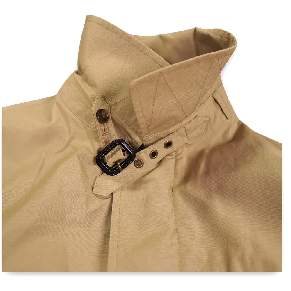 Brooks Brothers Trench‎ Coat Men Medium Khaki Cotton Y2K Belted Collar Heritage